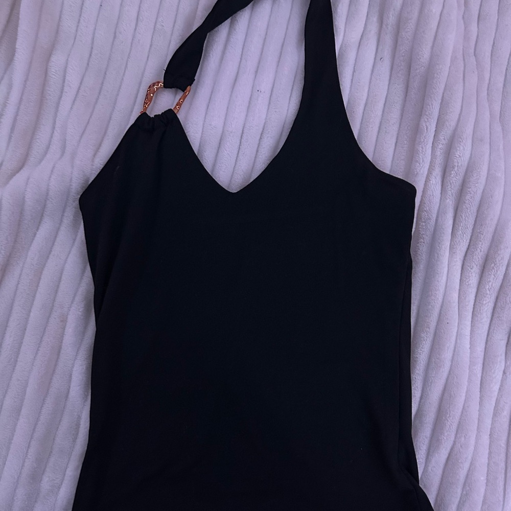 Elegant Black Halter Top